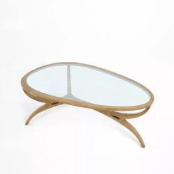 Table basse Bernie claire, plateau en verre