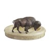 Vide-poche en onyx avec Bison en bronze