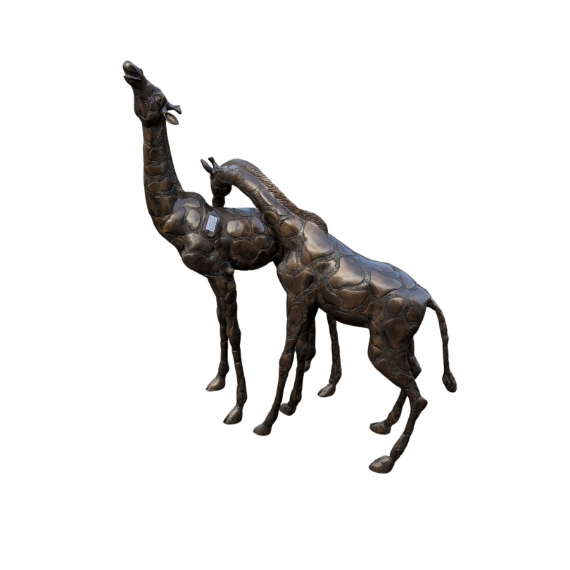 Paire de girafes en bronze