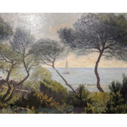 Tableau \"Paysage méditerranéen\" signé A POTTER