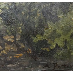 Tableau \"Paysage méditerranéen\" signé A POTTER