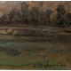 Tableau "Plaine du Rhône" signé S. DELAPEINE