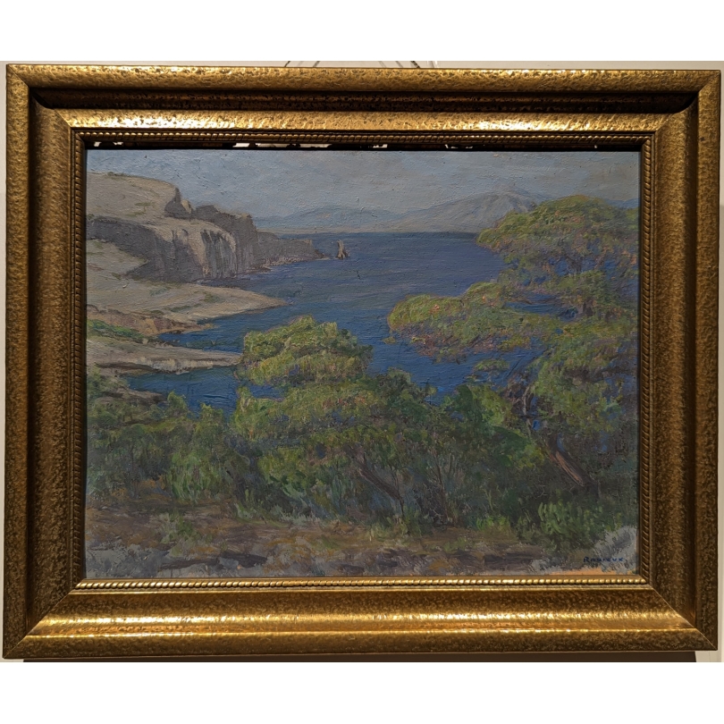 Tableau "Îles de la Mer Egée" signé RODIEUX