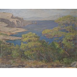 Tableau \"Îles de la Mer Egée\" signé RODIEUX