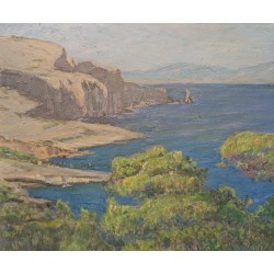 Tableau \"Îles de la Mer Egée\" signé RODIEUX