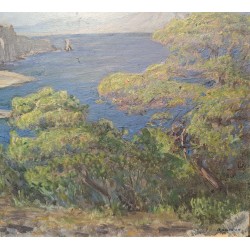 Tableau \"Îles de la Mer Egée\" signé RODIEUX