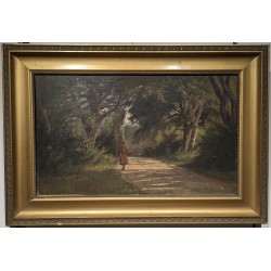 Tableau \"Fille marchant\" attribué à POTTER