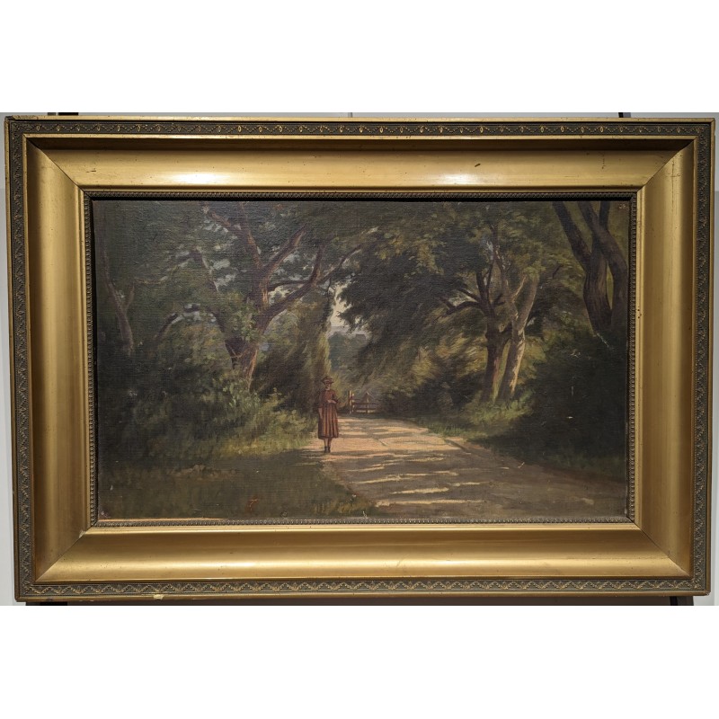 Tableau \"Fille marchant\" attribué à POTTER