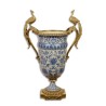 Vasque en porcelaine bleu blanc anses Paons
