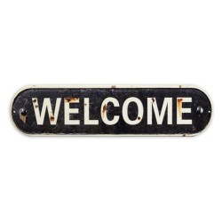 Plaque murale en tôle "Welcome"