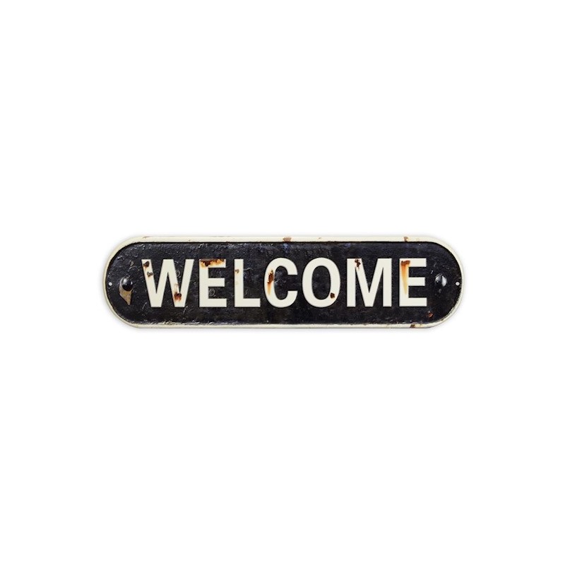 Plaque murale en tôle "Welcome"