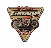 Plaque murale en tôle "Cafe Racer Garage"