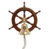 Ship's wheel with brass bell