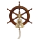 Roue de bateau avec cloche en laiton