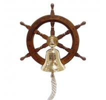 Roue de bateau avec cloche en laiton