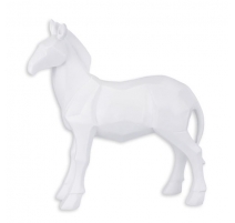 Cheval polygonal en résine blanche