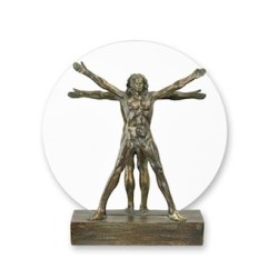 Homme de Vitruve en résine dorée