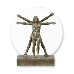 Homme de Vitruve en résine dorée