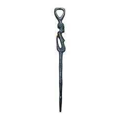 African walking stick made of carved black wood