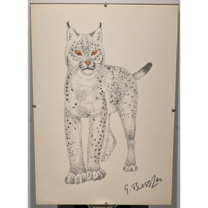 Lithographie "Lynx" signée G. BRESSLER