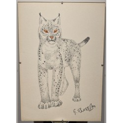 Lithograph entitled ‘Lynx’, signed by G. BRESSLER