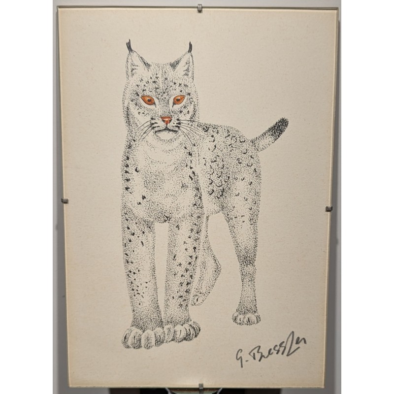Lithograph entitled ‘Lynx’, signed by G. BRESSLER