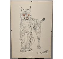 Lithographie "Lynx" signée G. BRESSLER