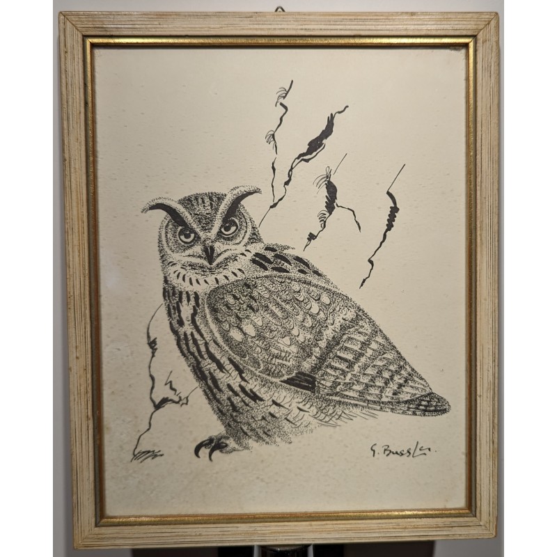 Lithograph entitled "Owl", signed by G. BRESSLER