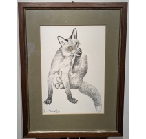 Lithographie "Renard" signée G. BRESSLER