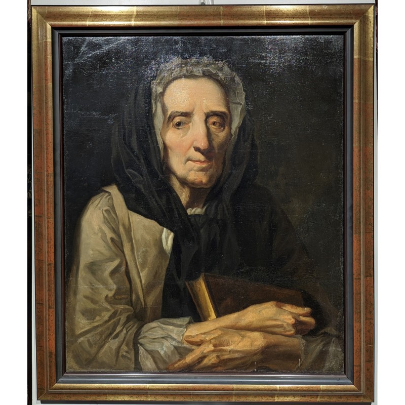 Tableau \"Portrait de femme tenant un livre\"