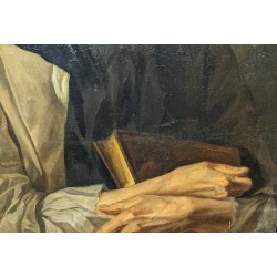 Tableau \"Portrait de femme tenant un livre\"