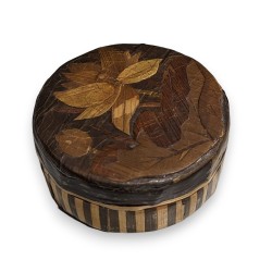 Boite en marqueterie de paille \"Nénuphar\"