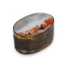 Oval box made of brass and mother-of-pearl