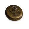 Round embossed brass box, ‘Painter’