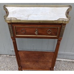 Console Louis XVI dessus marbre blanc