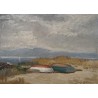 Tableau \"Bateaux sur la grève\" signé CASTRES