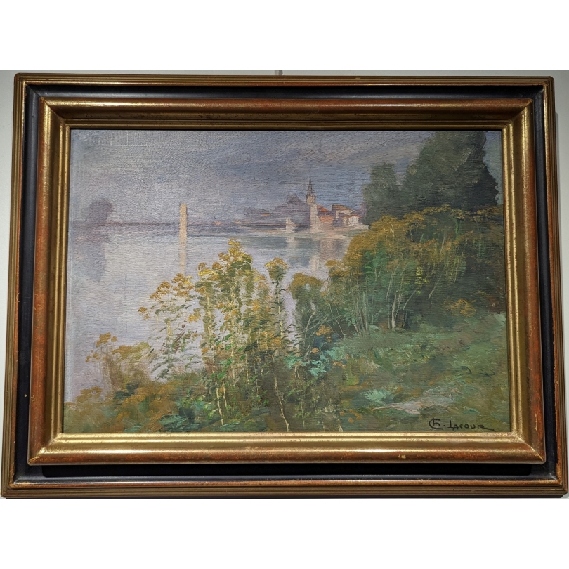 Tableau "Loyettes" signé CL LACOUR