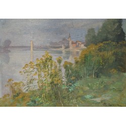 Tableau \"Loyettes\" signé CL LACOUR