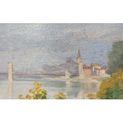 Tableau \"Loyettes\" signé CL LACOUR