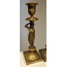 Pair of bronze Caryatid candlesticks
