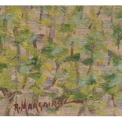 Tableau \"Tour de Marsens\" signé R. MARGAIRAZ
