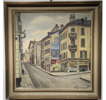 Tableau "Rue Rousseau" signé Aimé MORET