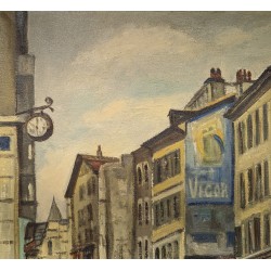 Tableau "Rue Rousseau" signé Aimé MORET