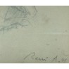Dessin "Vache couchée" signée René A. 49