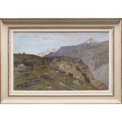 Tableau \"Paysage alpestre\" signé DE BEAUMONT