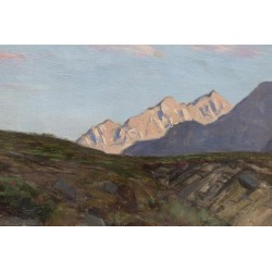 Tableau \"Paysage alpestre\" signé DE BEAUMONT