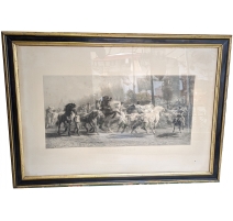 Gravure "Le marché aux chevaux" par Rosa BONHEUR
