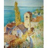 Aquarelle "Saint-Saphorin" signée Adolphe TIÈCHE