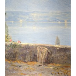 Tableau \"Anières\" signé V. DE MESTRAL 1920