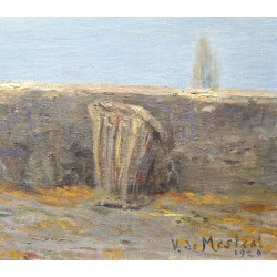Tableau \"Anières\" signé V. DE MESTRAL 1920